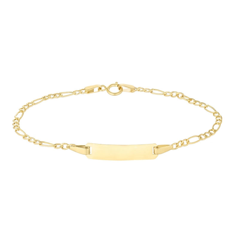 Main Image 1 of 9ct Yellow Gold 6" Figaro Chain ID Bracelet