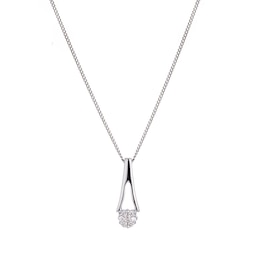 9ct White Gold Diamond Pendant