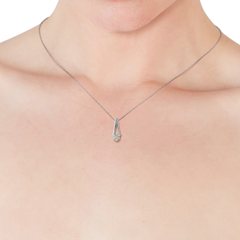Main Image 2 of 9ct White Gold Diamond Pendant