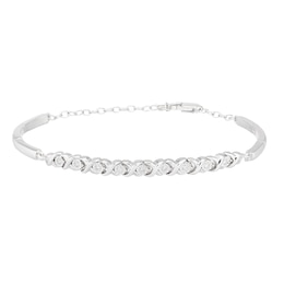 Silver 0.10ct Diamond Illusion-Set Kiss Bracelet