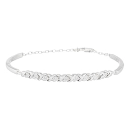 Sterling Silver 0.10ct Diamond Illusion Set Kiss Bracelet