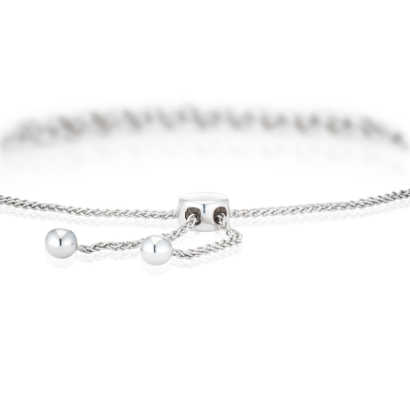 Main Image 3 of Sterling Silver 0.10ct Diamond Twist Bolo Bracelet