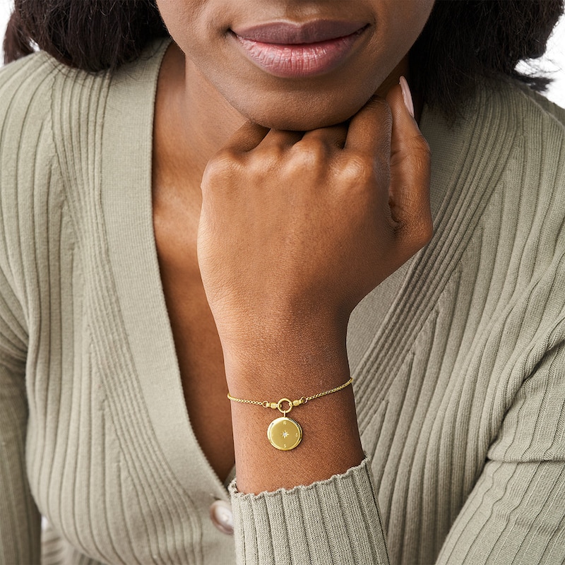 Main Image 3 of Fossil Georgia New Years Intentions Gold Tone Bracelet