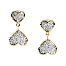 Fossil Sutton Classic Valentine Gold Tone Stud Earrings