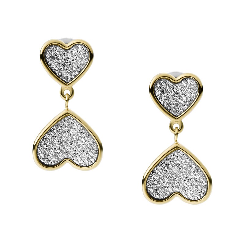 Main Image 1 of Fossil Sutton Classic Valentine Gold Tone Stud Earrings