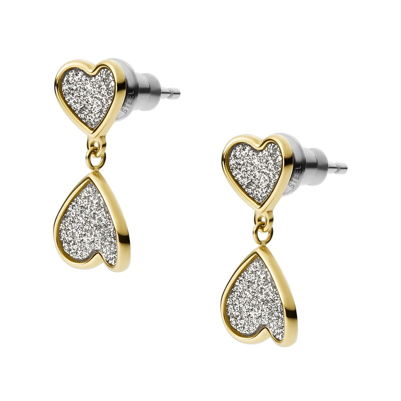 Main Image 2 of Fossil Sutton Classic Valentine Gold Tone Stud Earrings