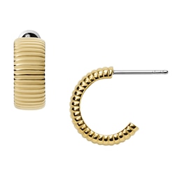 Fossil Georgia Vintage Heritage Gold Tone Hoop Earrings