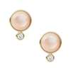 Thumbnail Image 0 of Fossil Sutton Gold Tone Pink Mother-of-Pearl Stud Earrings