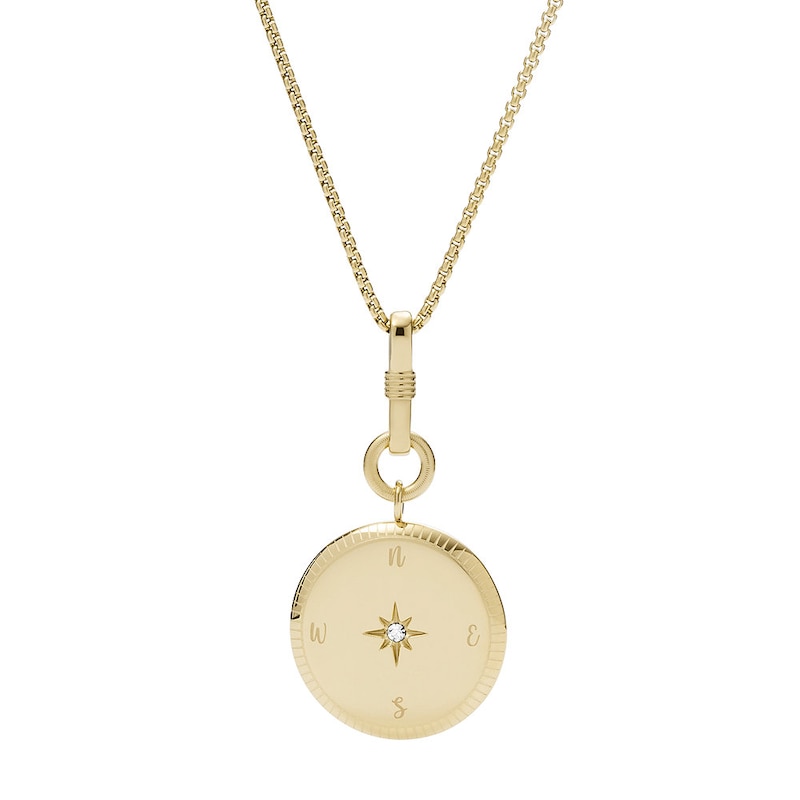 Main Image 1 of Fossil Georgia New Years Intentions Gold Tone Pendant