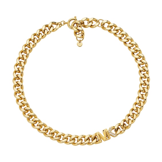 Michael Kors Kors MK 14ct Gold Plated Collar Necklace