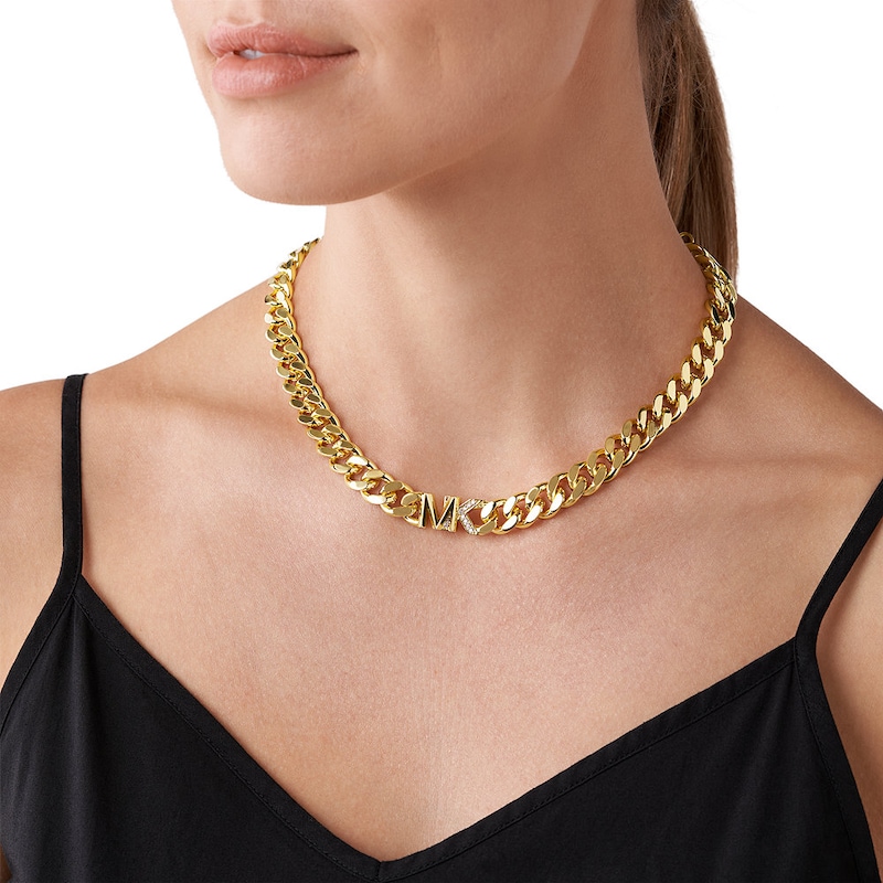 Main Image 3 of Michael Kors Kors MK 14ct Gold Plated Collar Necklace