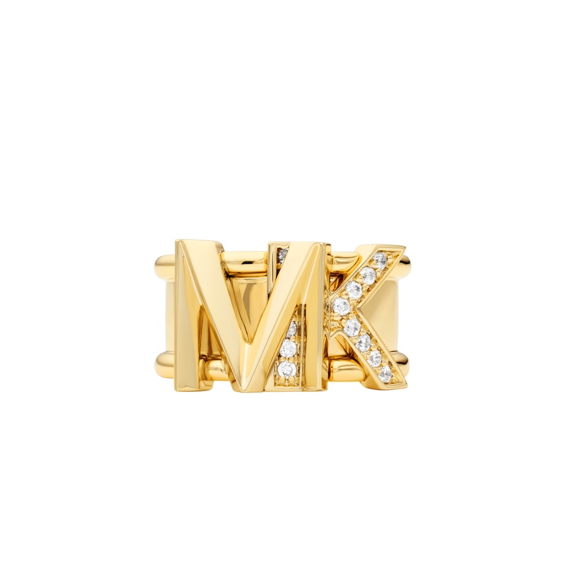 Michael Kors MK 14ct Gold Plated Statement Ring (Size L)