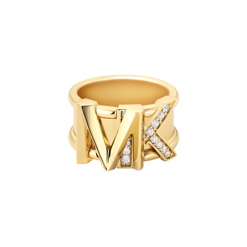 Michael Kors MK 14ct Gold Plated Statement Ring (Size L)