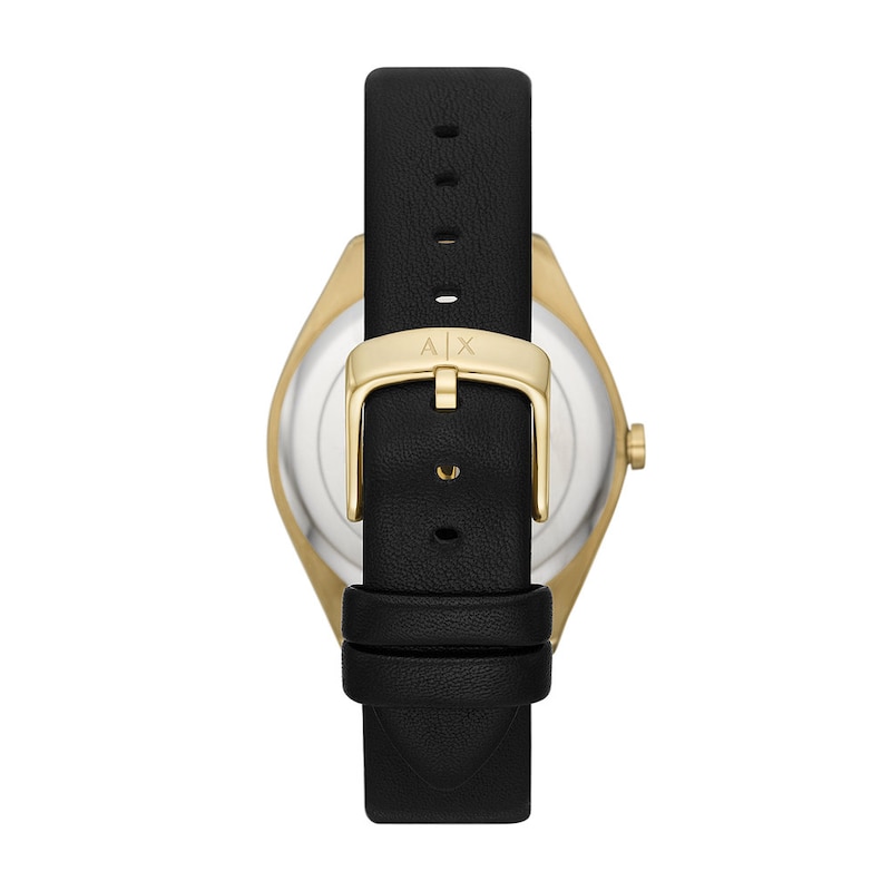 Main Image 3 of Armani Exchange Ladies Black Leather Strap Watch