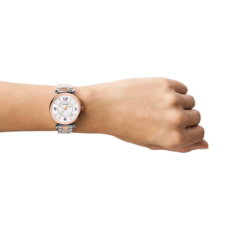 Fossil Carlie Ladies' Two Tone Bracelet Watch