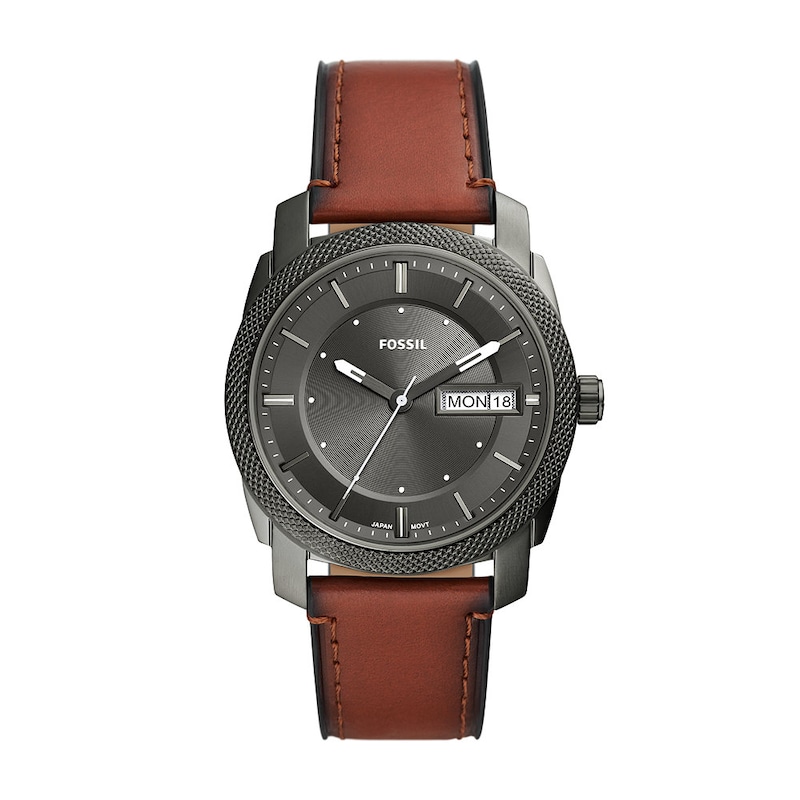 Main Image 1 of Fossil Machine Men's Brown Leather Strap Watch