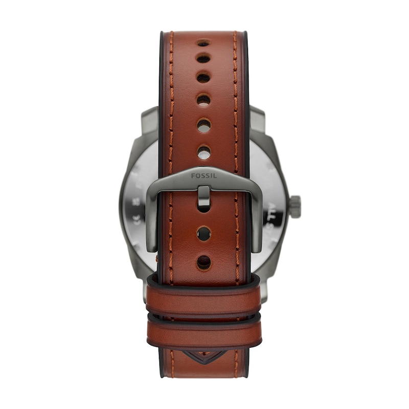 Fossil Machine Men's Brown Leather Strap Watch