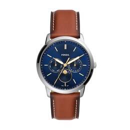 Fossil Neutra Minimalist Men's Brown Leather Strap Watch