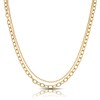 Thumbnail Image 1 of Sterling Silver & 18ct Gold Plated Vermeil T-Bar Double Curb Chain Necklace