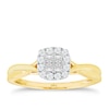 Thumbnail Image 1 of Princessa 9ct Yellow Gold 1/4ct Diamond Cluster Ring