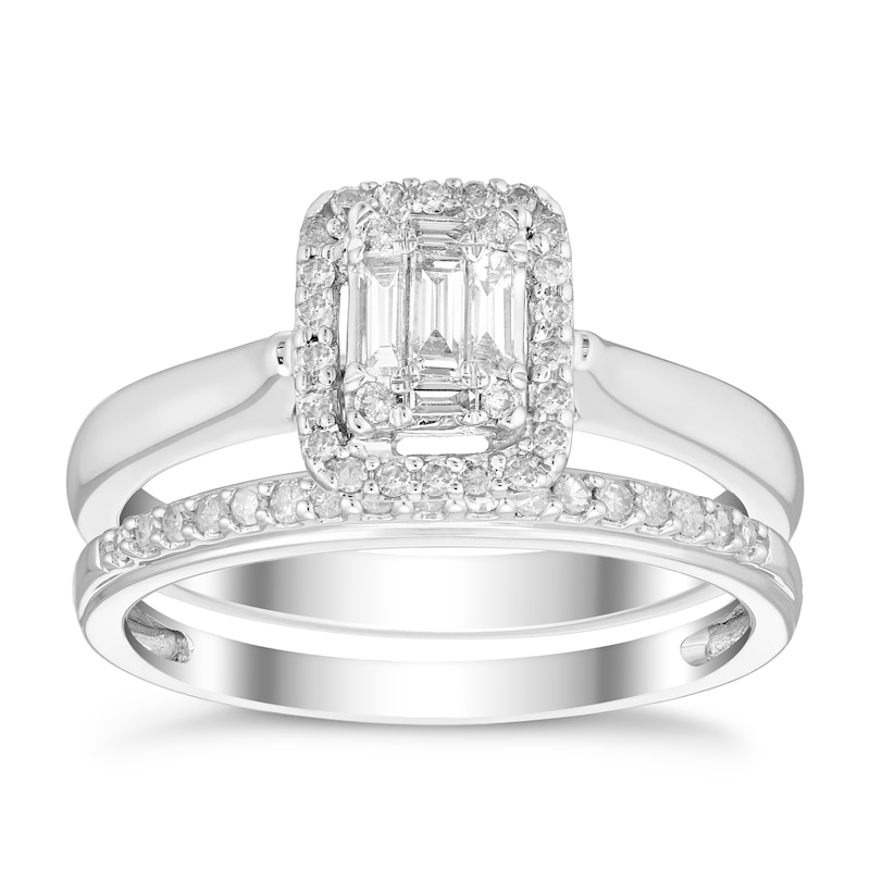 Perfect Fit 9ct White Gold 0.33ct  Diamond Bridal Set