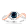 Thumbnail Image 1 of Sterling Silver & 9ct Rose Gold Sapphire & Diamond Ring