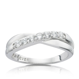 The Forever Diamond 18ct White Gold 0.28ct Diamond Crossover Ring