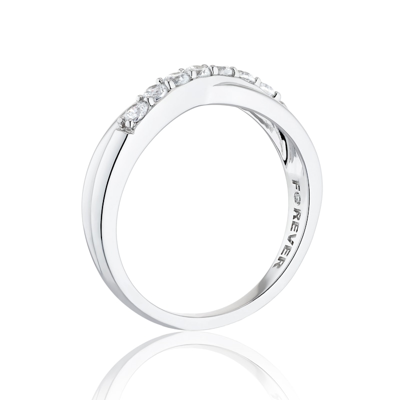 Main Image 2 of The Forever Diamond 18ct White Gold 0.28ct Diamond Crossover Ring