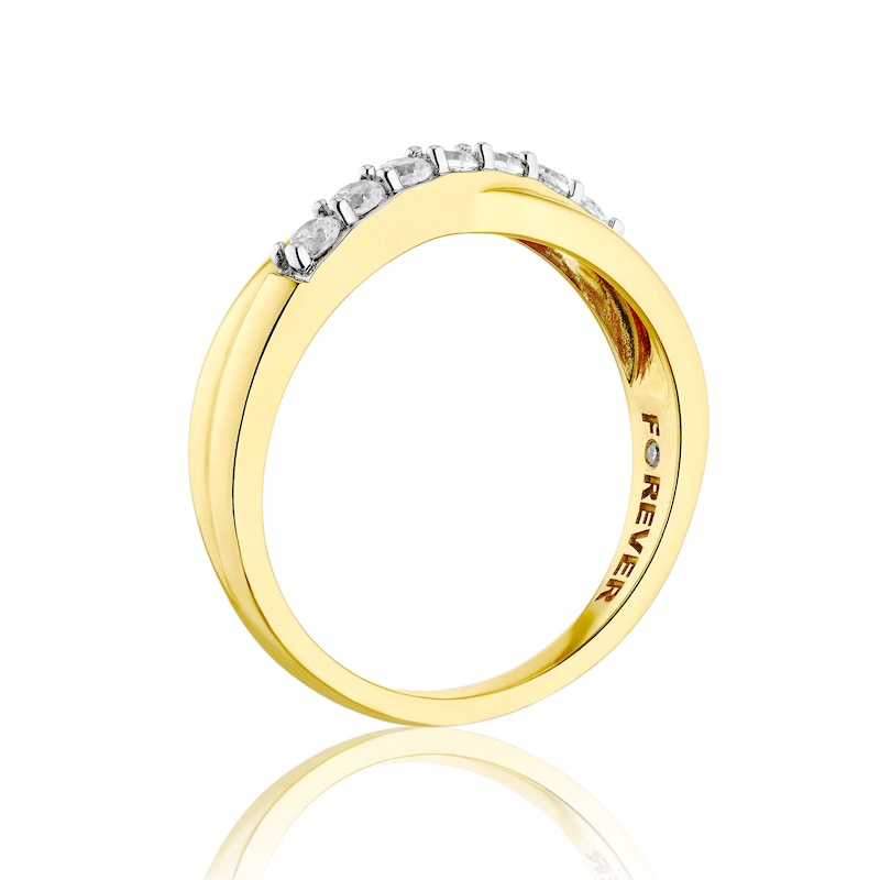 Main Image 2 of The Forever Diamond 18ct Gold 0.28ct Diamond Crossover Ring
