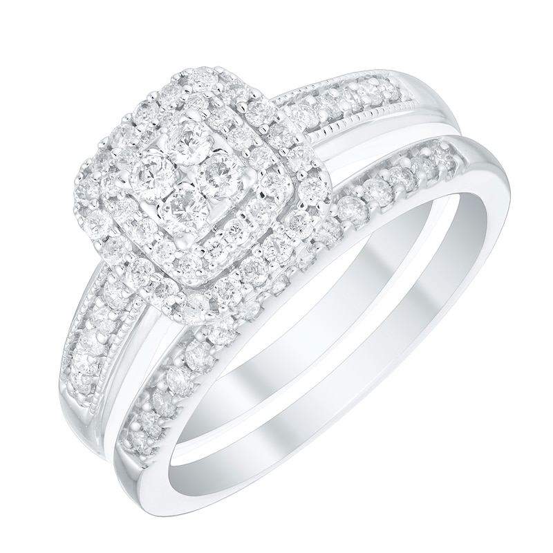 Perfect Fit 9ct White Gold 0.50ct  Diamond Bridal Set