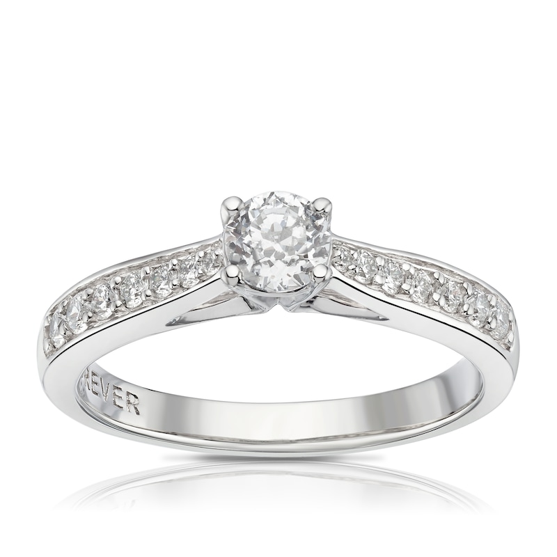 The Forever Diamond Platinum Solitaire 0.50ct Total Ring