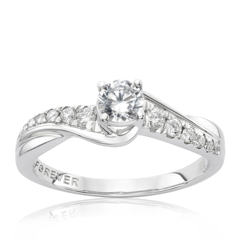 Main Image 1 of The Forever Diamond Platinum 0.50ct Diamond Twist Solitaire Ring
