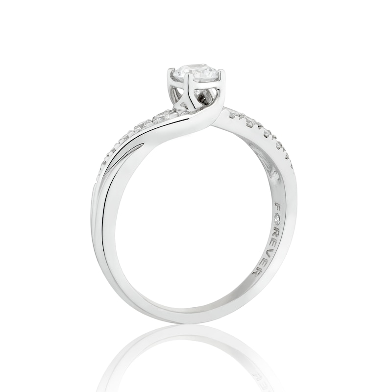 The Forever Diamond Platinum Twist Solitaire 0.50ct Total Ring