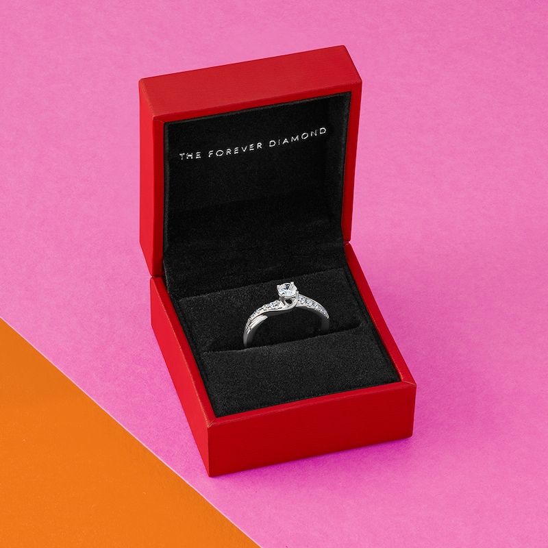 Main Image 7 of The Forever Diamond Platinum 0.50ct Diamond Twist Solitaire Ring