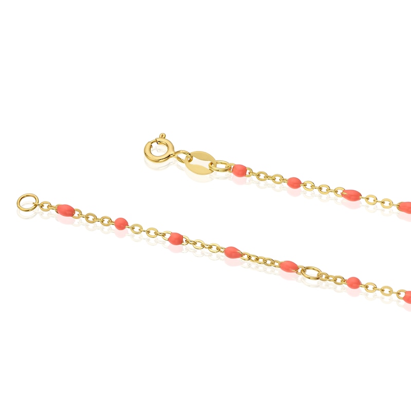 Main Image 3 of Sterling Silver & 18ct Gold Plated Vermeil 20'' Peach Bead Chain Necklace