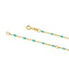 Thumbnail Image 3 of Sterling Silver & 18ct Gold Plated Vermeil 20'' Green Bead Chain Necklace