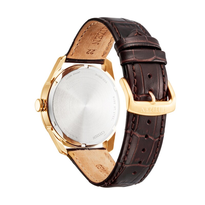 Citizen Eco-Drive Men's Brown Leather Strap Watch