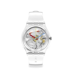 SWATCH Clearly Gent Men's Plastic Strap Watch