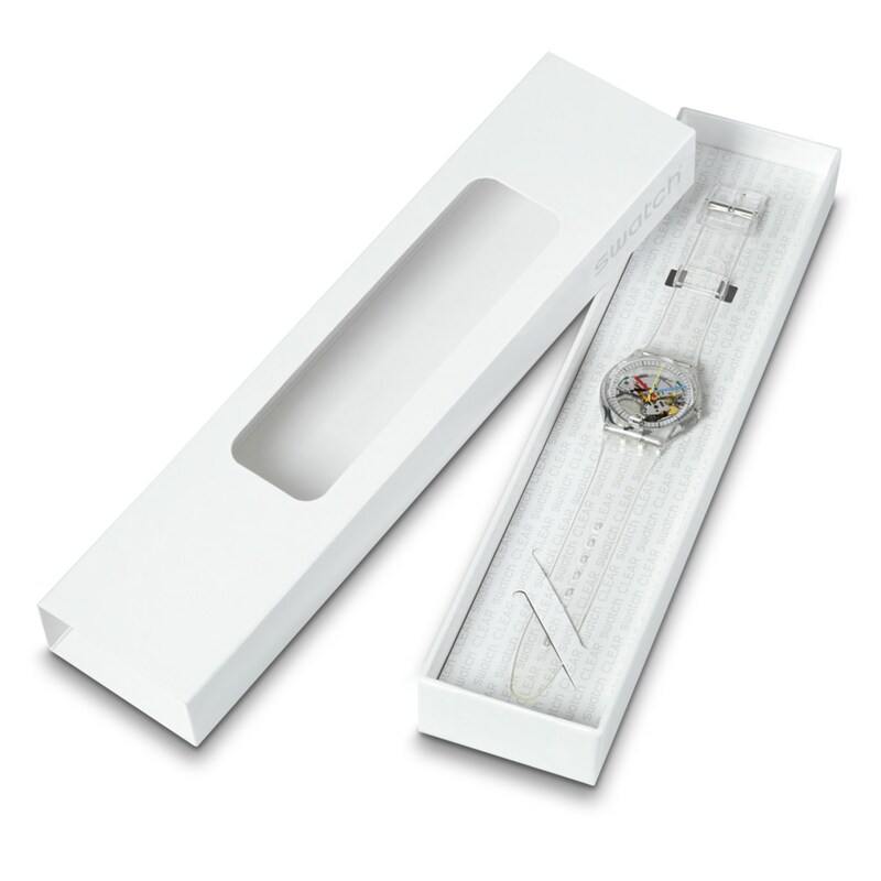 SWATCH Clearly Gent Men's Plastic Strap Watch