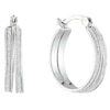 Thumbnail Image 1 of Sterling Silver Glitter Double Row 15mm Hoop Earrings