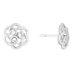 Silver Celtic Flower Stud Earrings
