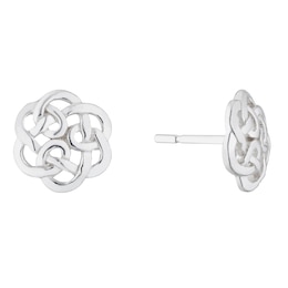 Sterling Silver Celtic Flower Stud Earrings