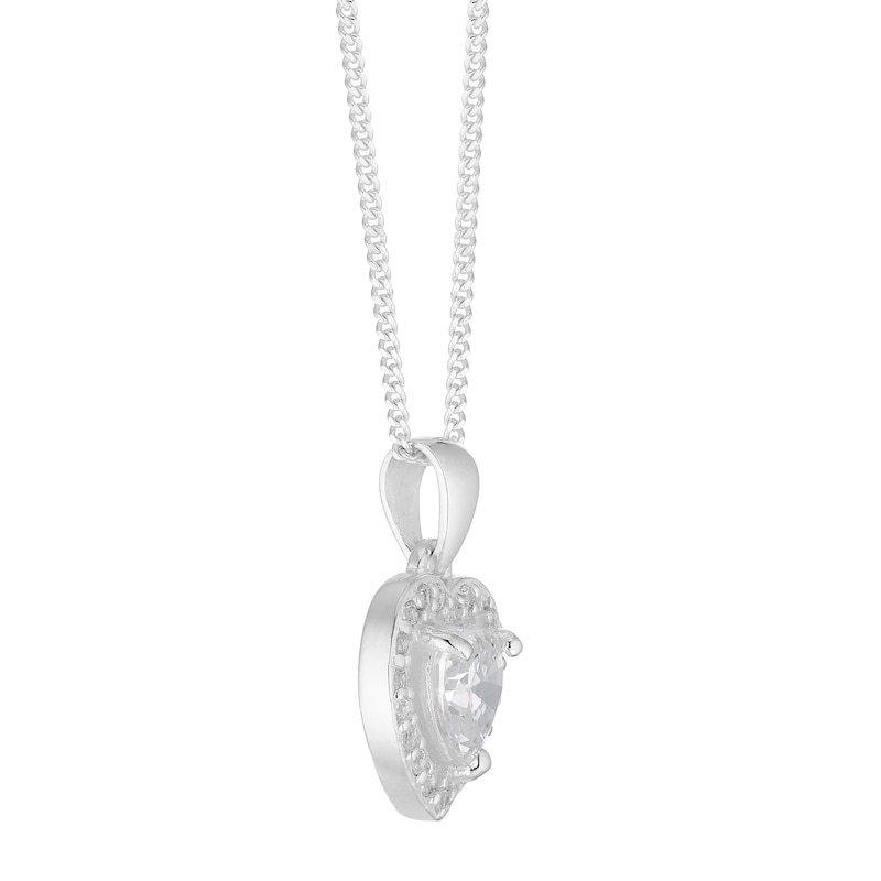 Main Image 2 of Sterling Silver Cubic Zirconia Heart Pendant