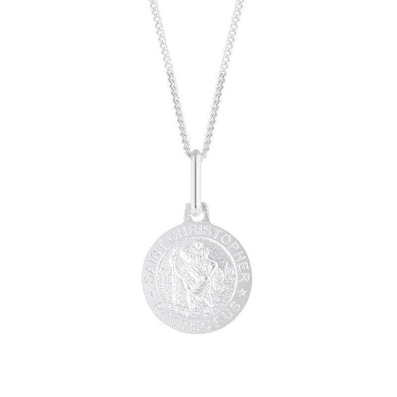 Main Image 1 of Sterling Silver St Christopher Protection Pendant