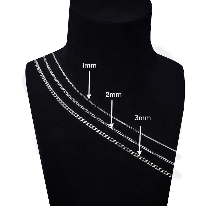 Main Image 3 of Sterling Silver 18" Dainty Prince of Wales Chain