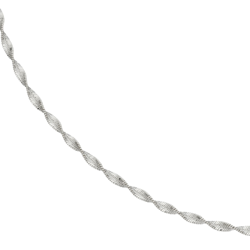 Main Image 1 of Sterling Silver Adjustable Twisted Herringbone Chain
