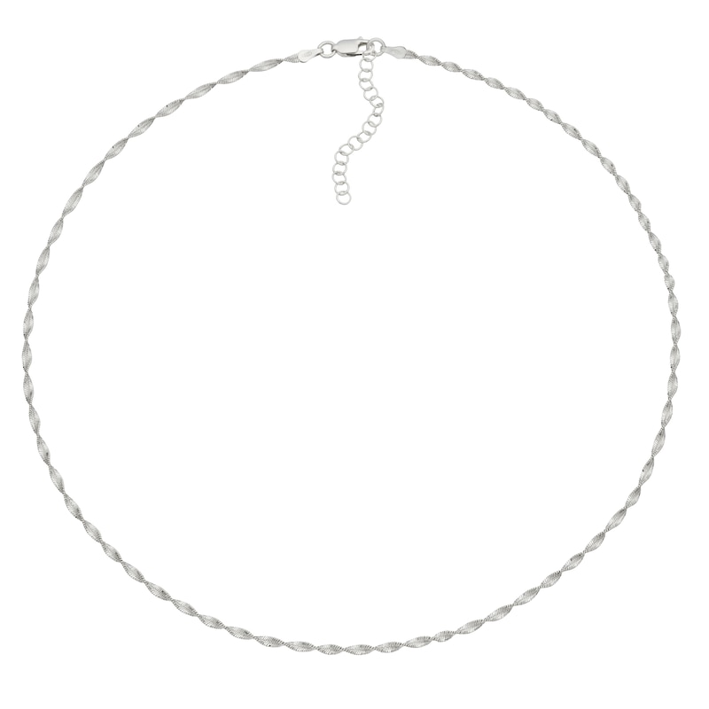 Main Image 2 of Sterling Silver Adjustable Twisted Herringbone Chain
