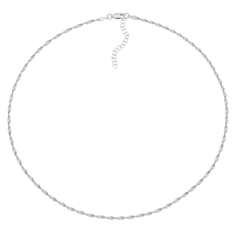 Sterling Silver Adjustable Twisted Herringbone Chain