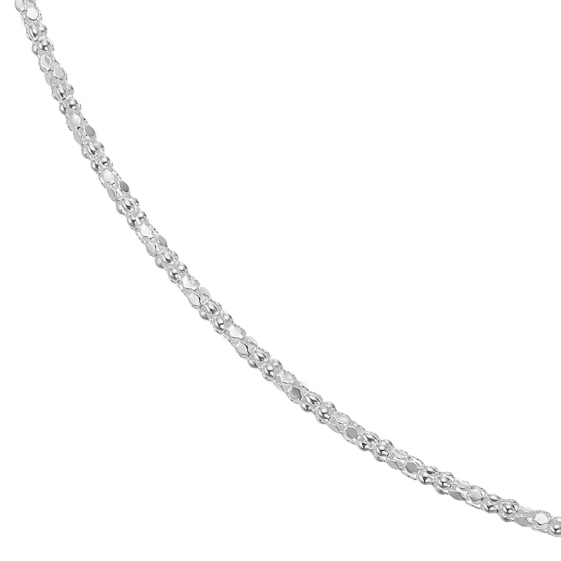 Sterling Silver 18 Inch Mirror Popcorn Dainty Necklace