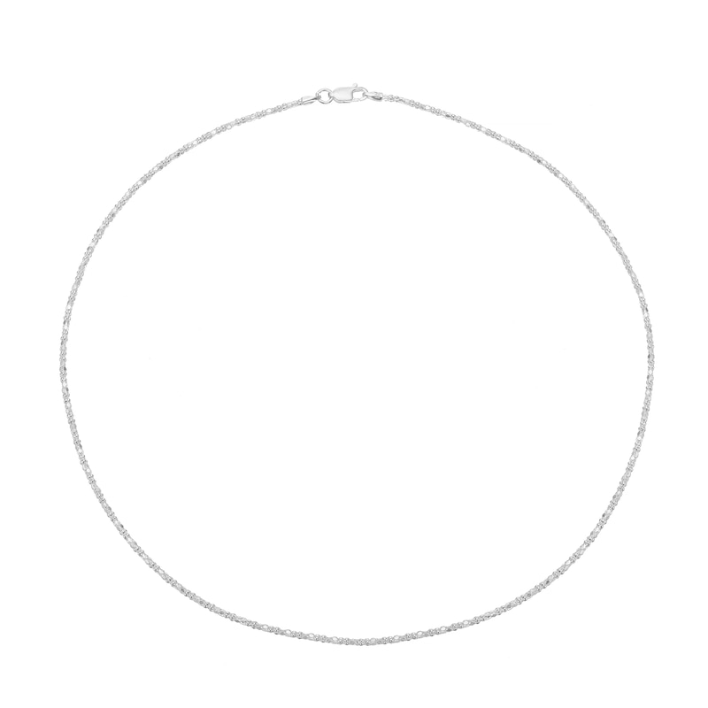 Main Image 2 of Sterling Silver 18" Mirror Popcorn Dainty Necklace
